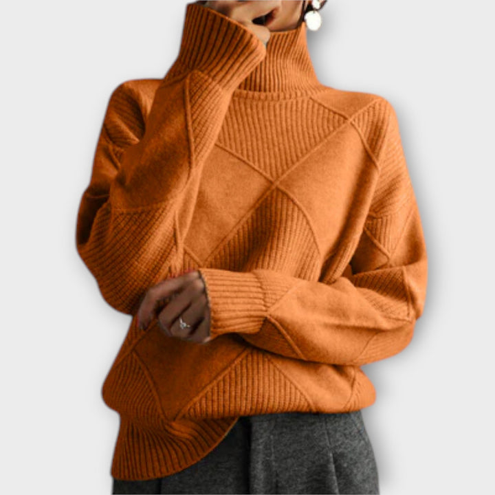Melanie - Suéter de Gola Alta Confortável