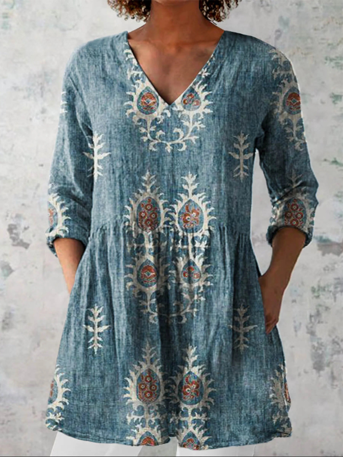 Elise | Blusa Longa com Decote em V
