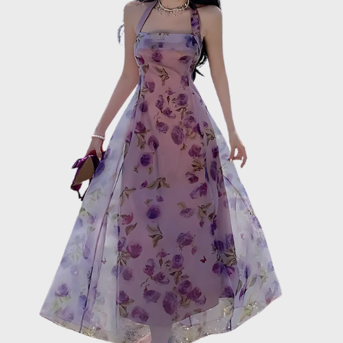Vestido Midi de Chiffon Elegante