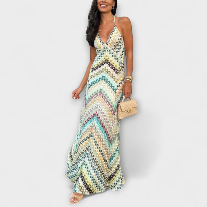 Remi - Vestido Maxi com Padrão de Peixe Colorido Missoni