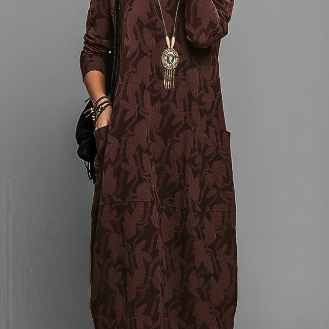 Cassie | Vestido de Inverno Casual com Decote Redondo