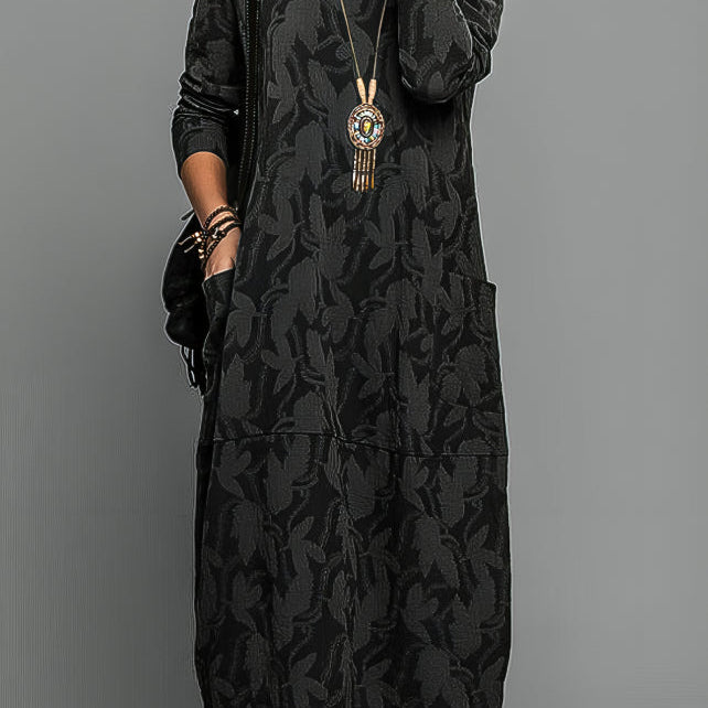 Cassie | Vestido de Inverno Casual com Decote Redondo