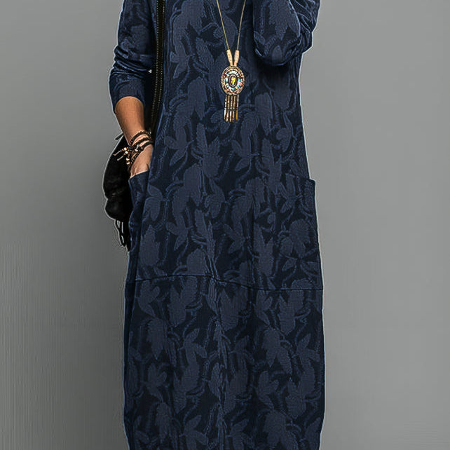 Cassie | Vestido de Inverno Casual com Decote Redondo