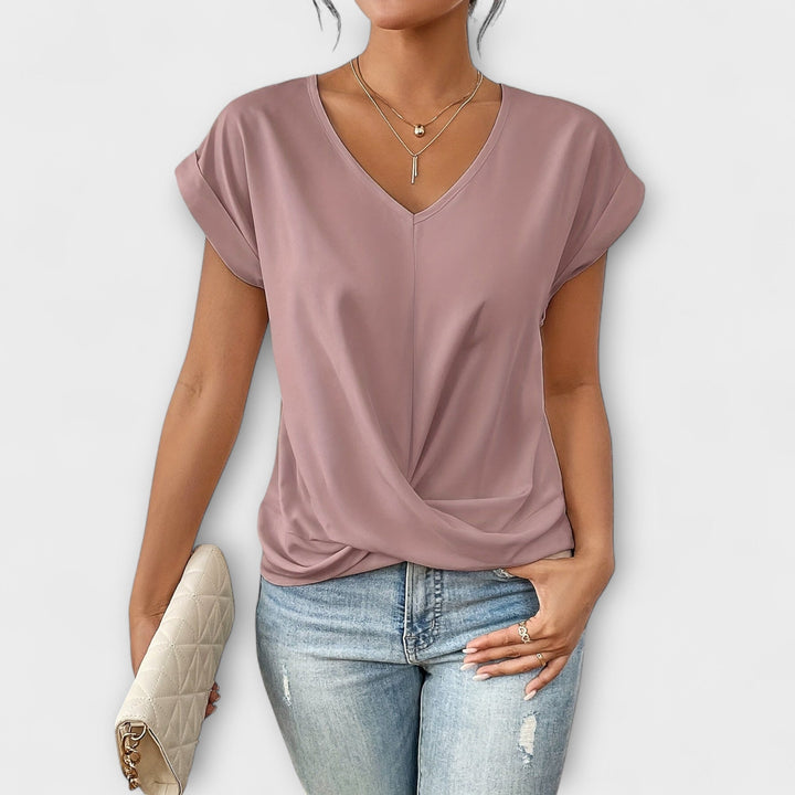 Eloise - Top de Decote em V com Detalhe de Nó