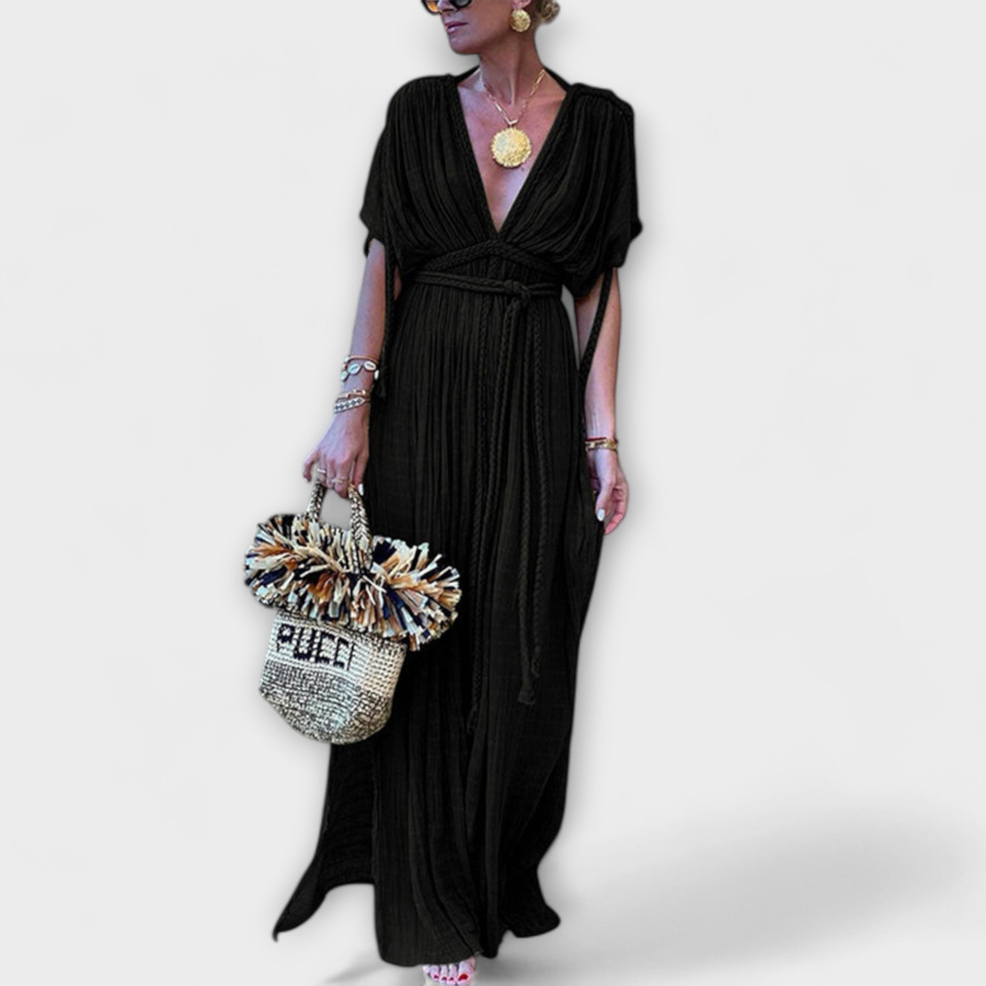 Vestido Maxi Kimono em Estilo Grego