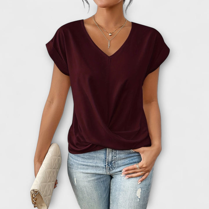Eloise - Top de Decote em V com Detalhe de Nó
