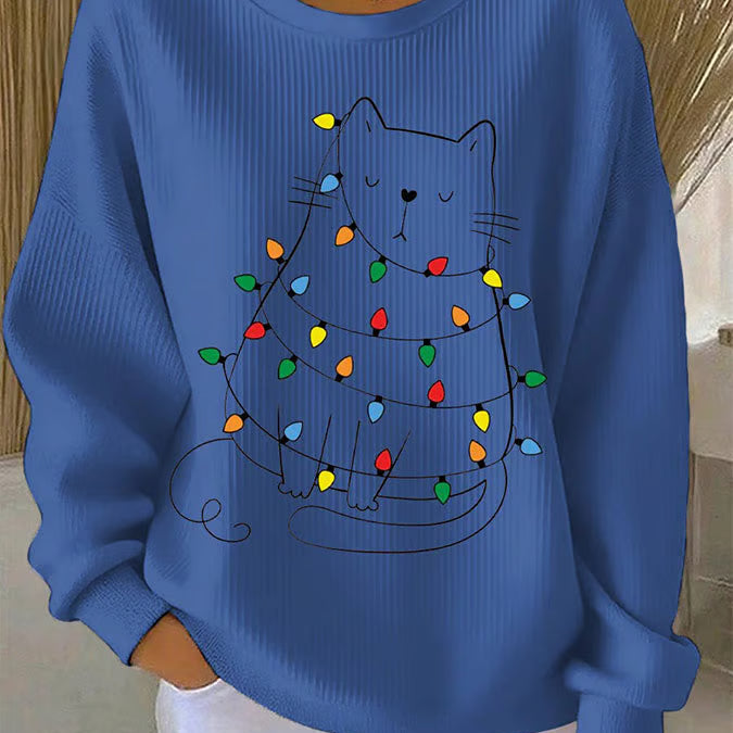 Alba - Sweater de Natal com motivo de gatos