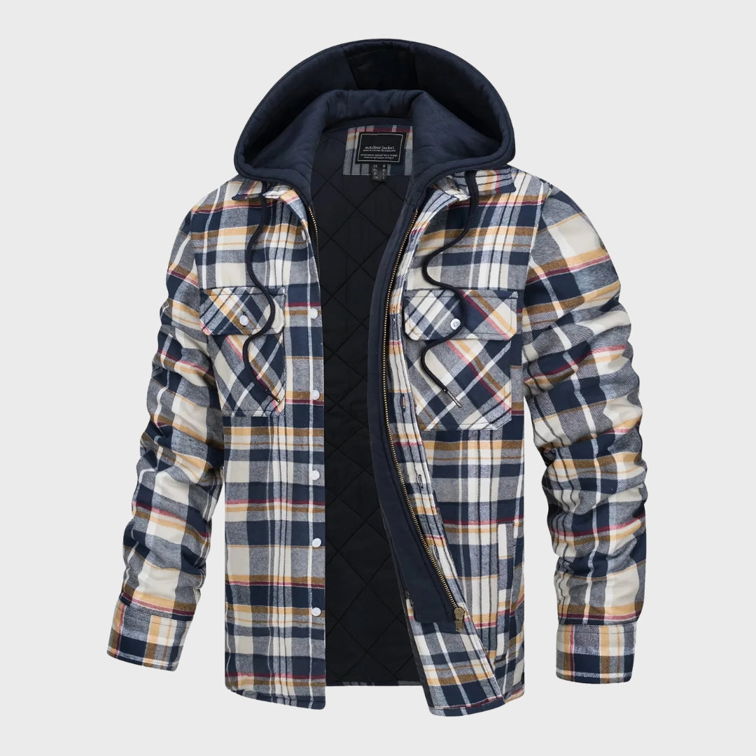 Carlos - Casaco Quadriculado com Zíper