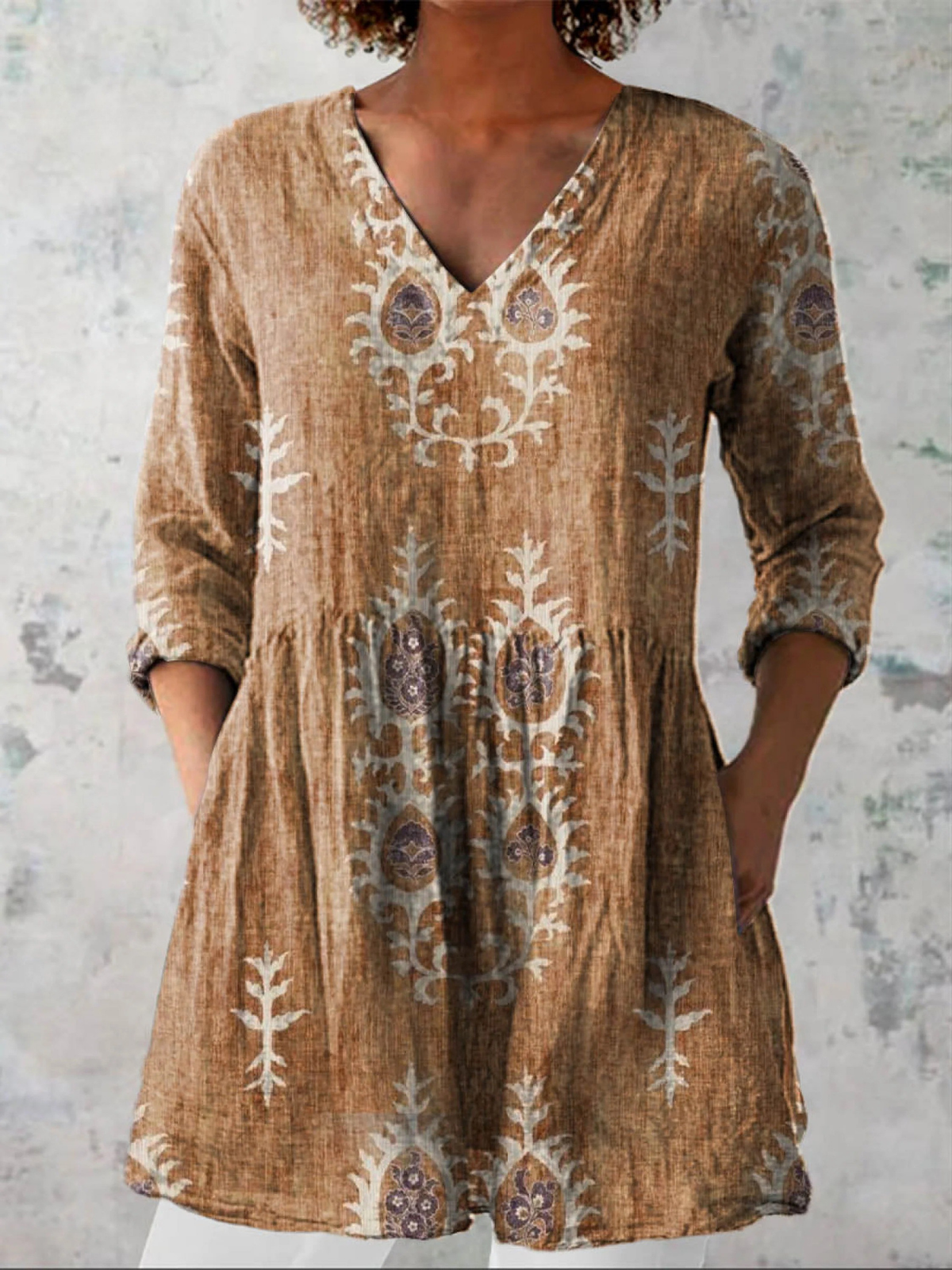 Elise | Blusa Longa com Decote em V