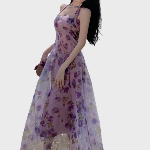 Vestido Midi de Chiffon Elegante