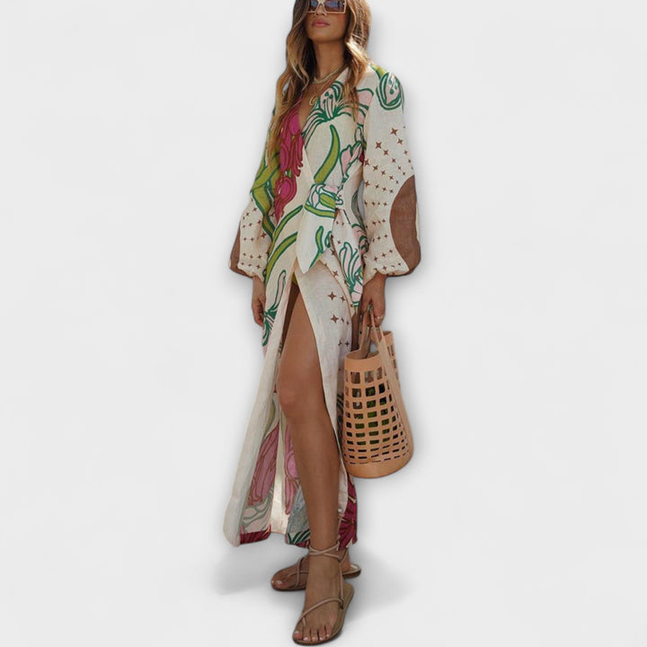 Tracey - Vestido Maxikleid com Laço