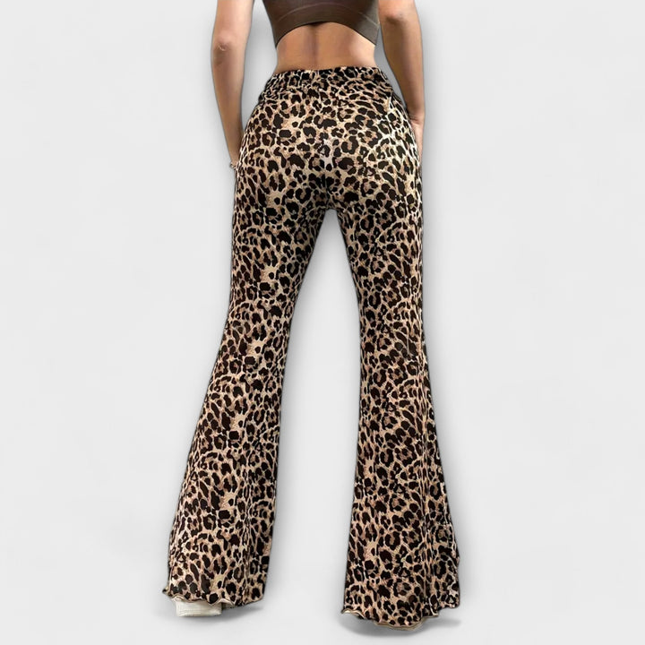 Calças Bootcut de Leopardo