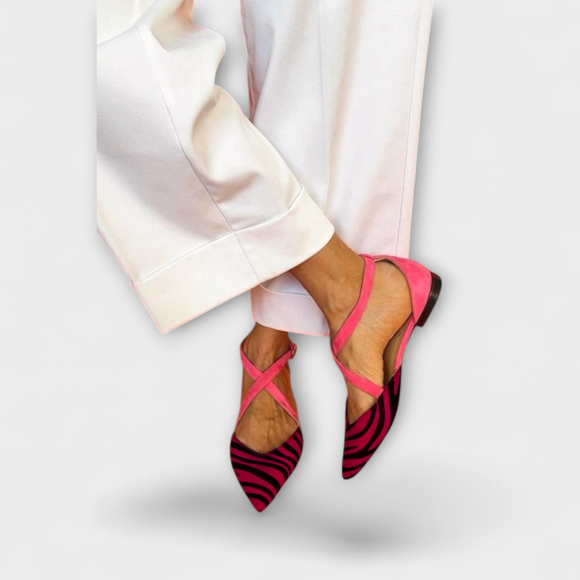Zarella – Zebra-Flats em Rosa Poroso