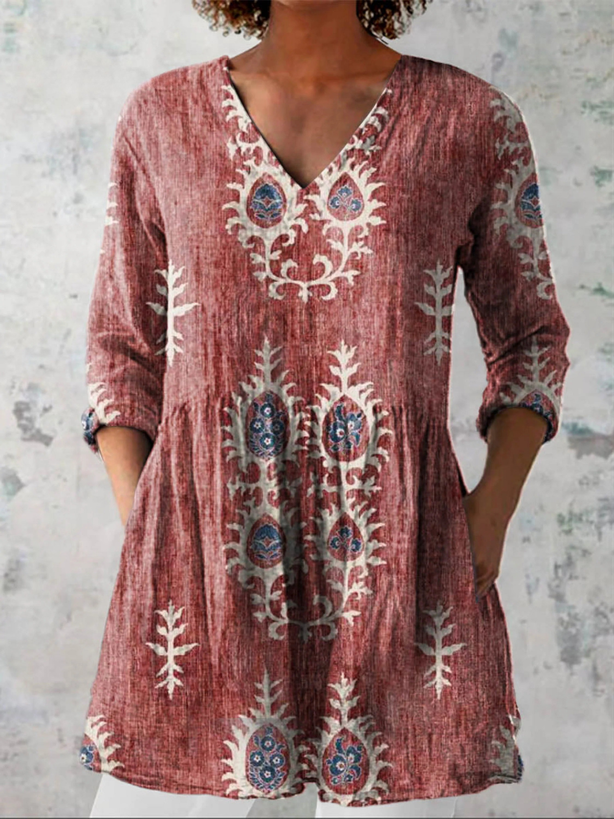 Elise | Blusa Longa com Decote em V
