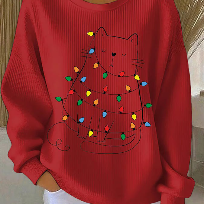 Alba - Sweater de Natal com motivo de gatos