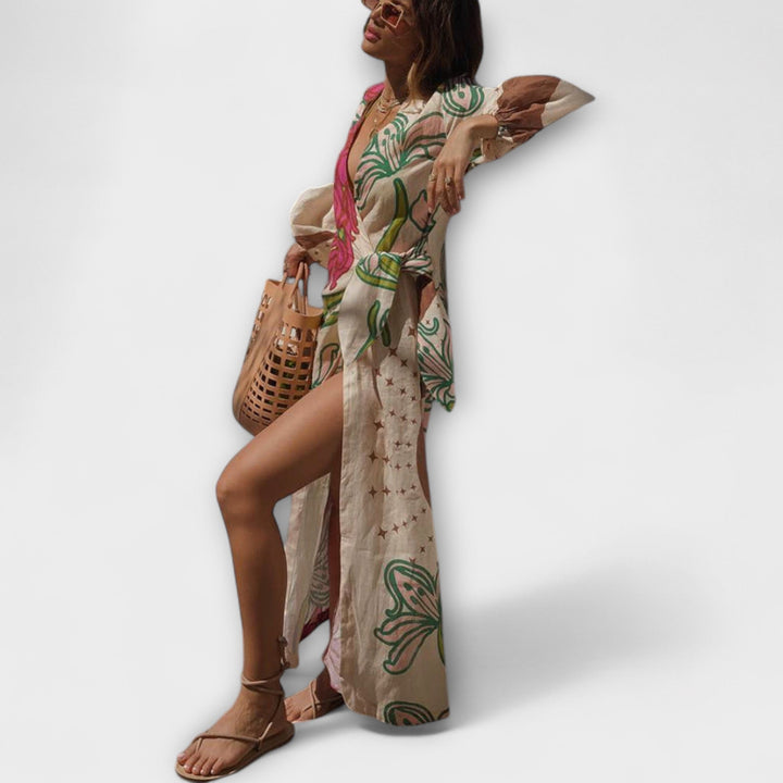 Tracey - Vestido Maxikleid com Laço