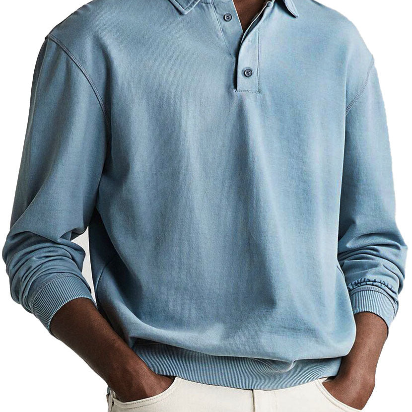 Elias – Camisa Polo de Botões em Cor Sólida