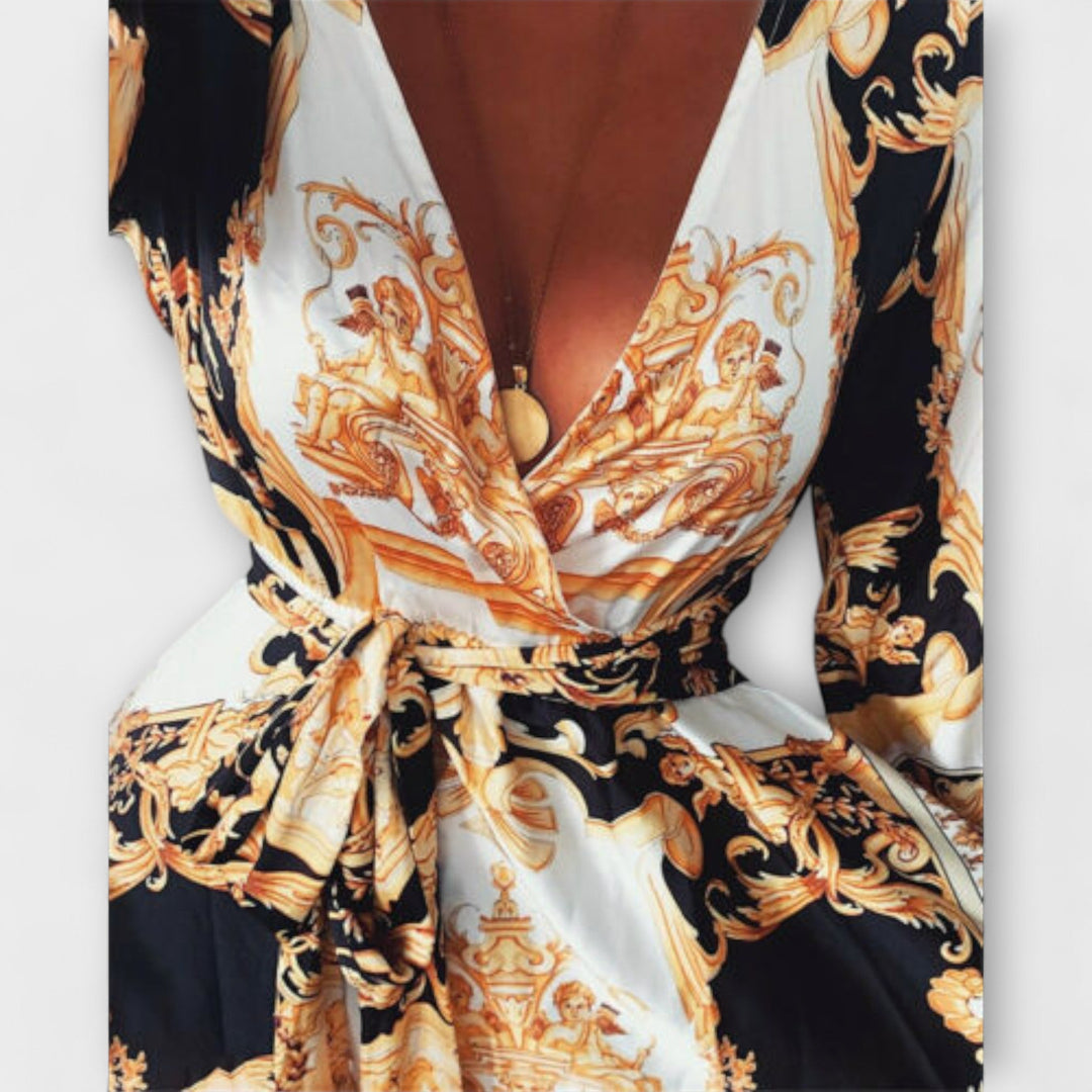 Vestido Envelope - Vestido Boho para Mulheres com Fenda
