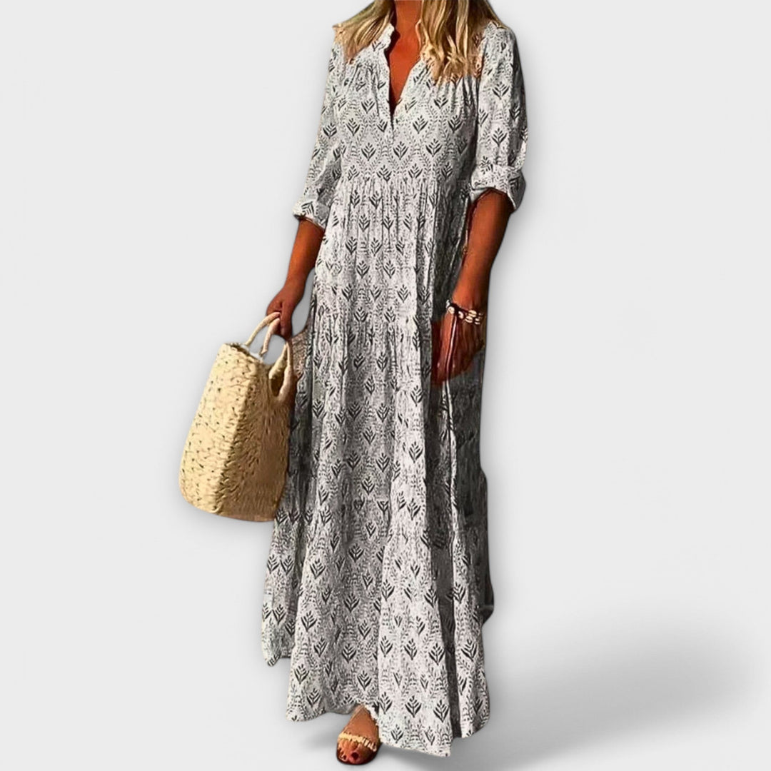 Sera - Vestido Maxi de Primavera Estiloso e Confortável