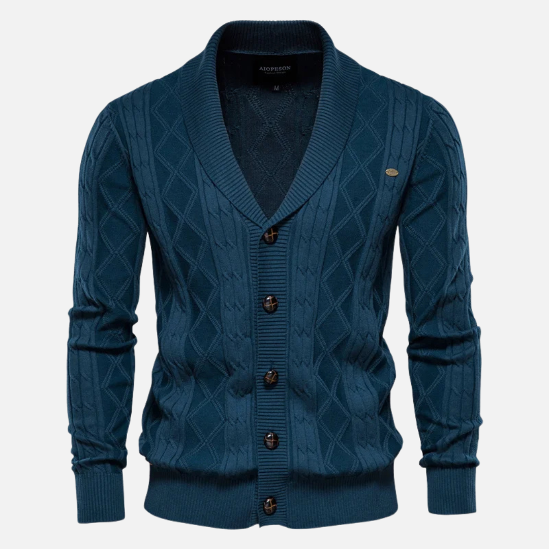 Alexandre | Premium Soft Stretch Argyle Cardigan