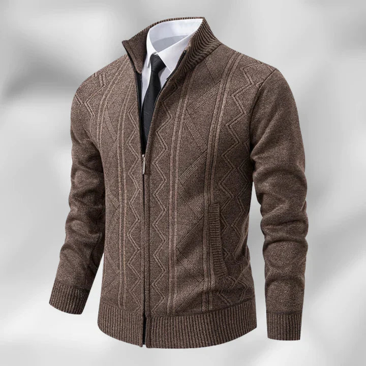 Cardigan com Fecho Frontal de Botão e Corte Médio