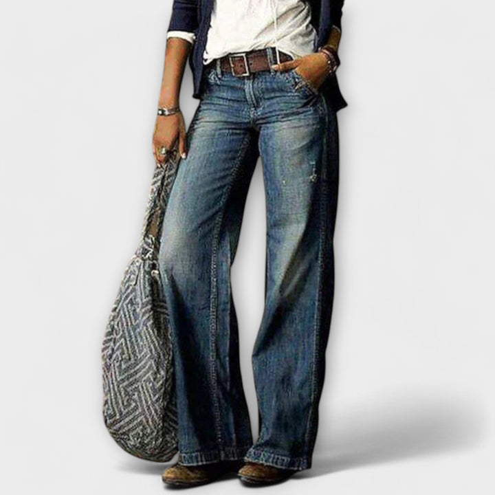 Cess - Calças de Denim com Perna Larga