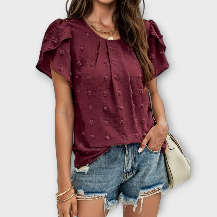 Charlotte - A blusa perfeita com padrão de bolinhas