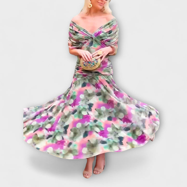 Aurora - Vestido Maxi com Decote em V Elegante