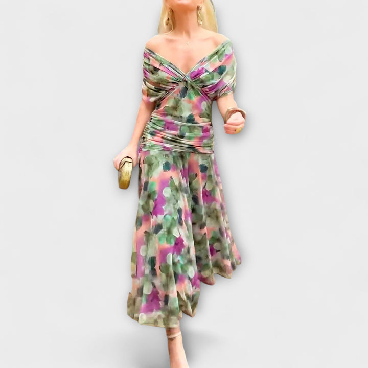 Aurora - Vestido Maxi com Decote em V Elegante