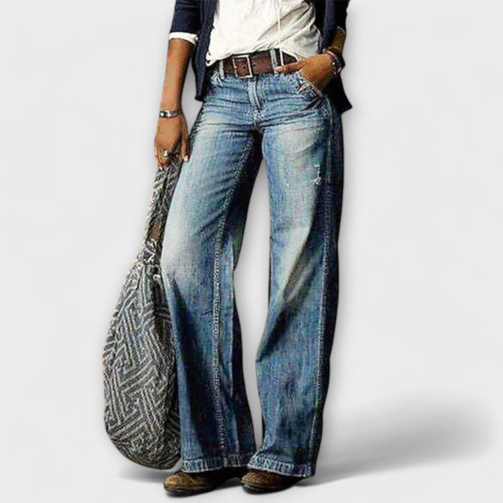 Cess - Calças de Denim com Perna Larga