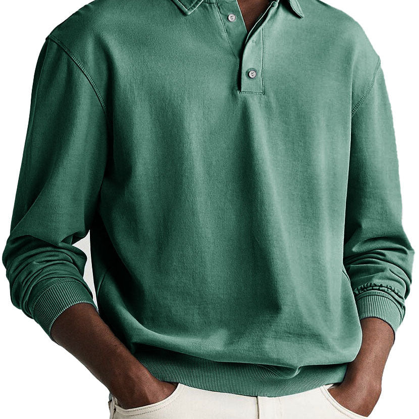 Elias – Camisa Polo de Botões em Cor Sólida