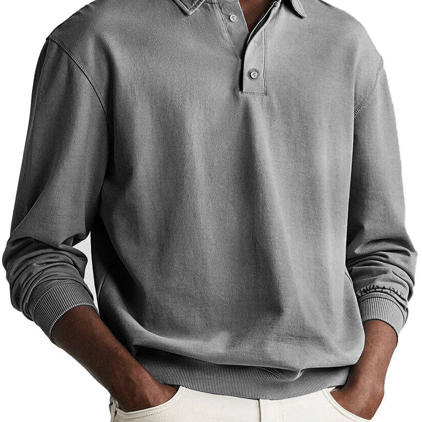 Elias – Camisa Polo de Botões em Cor Sólida