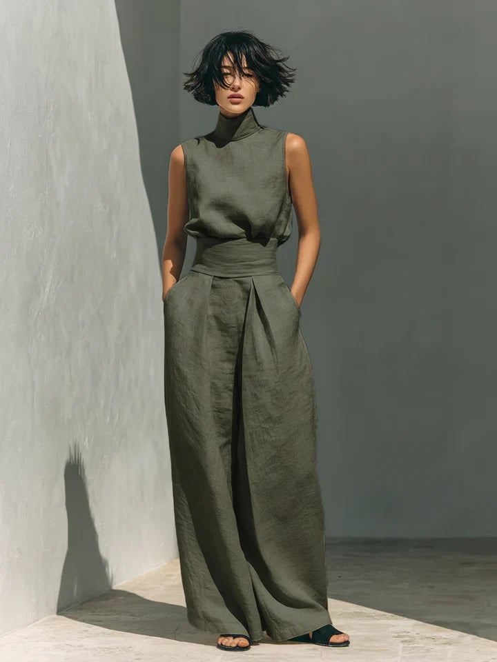 Flor | Conjunto minimalista de blusa e calças