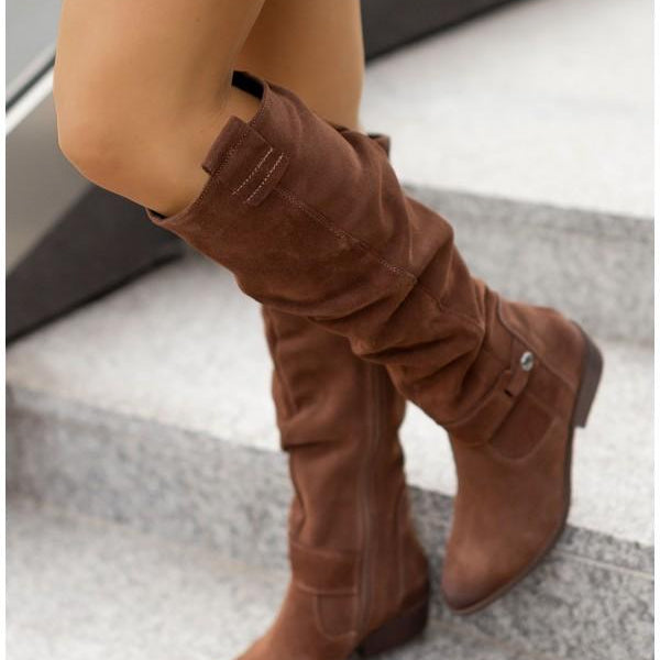 Lorena – Botas de camurça quentes e confortáveis para mulheres