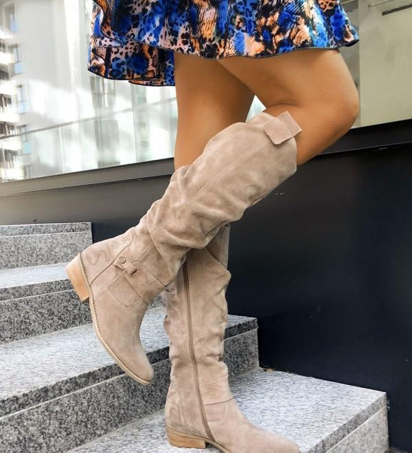 Lorena – Botas de camurça quentes e confortáveis para mulheres