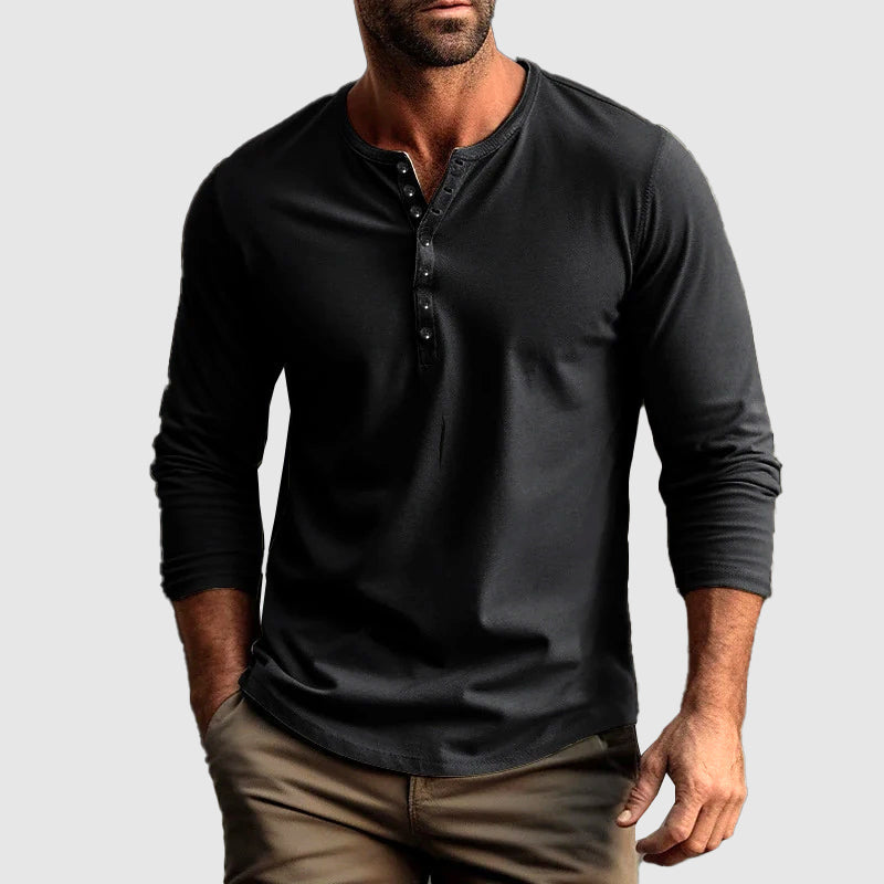 Camisa Henley - Com Botões e Tecido Natural Respirável