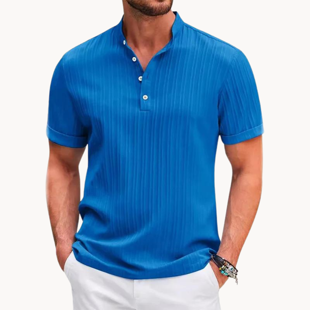 Camisa Henley - Placket Curto com Botões