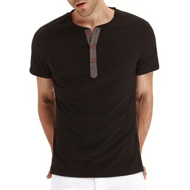 Henley T-Shirt – Soft Fabric with Adjustable Collar