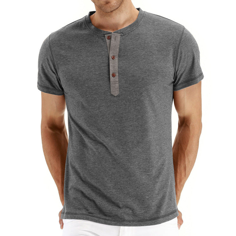 Henley T-Shirt – Soft Fabric with Adjustable Collar