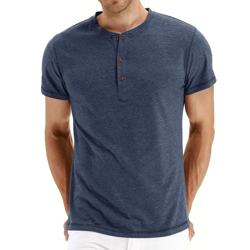 Henley T-Shirt – Soft Fabric with Adjustable Collar