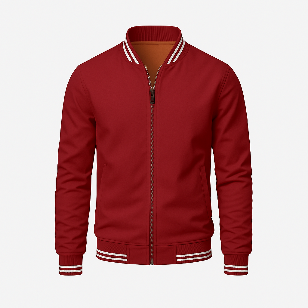 Casaco em Poliéster com Gola Canelada e Camadas Confortáveis