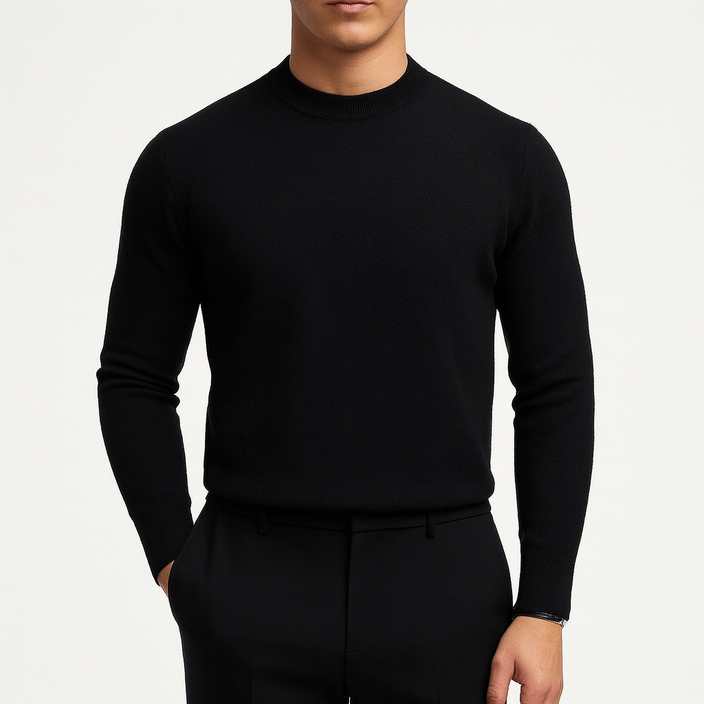 Suéter de Malha Slim Fit – Silhueta Justa e Conforto Térmico Discreto