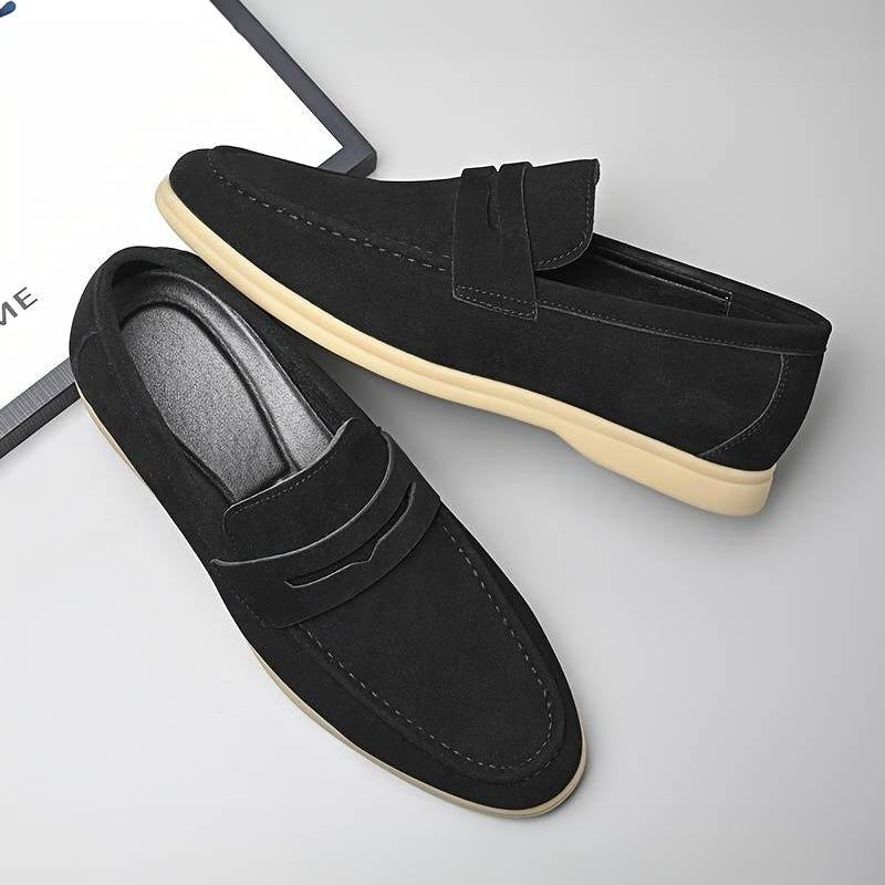 Slip-On Moccasins – Open Design with Synthetic Blend and Non-Slip Sole