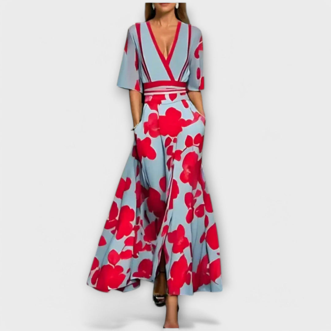 Elise - Elegante vestido justo com padrão floral