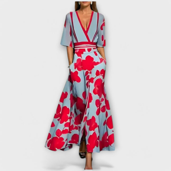 Elise - Elegante vestido justo com padrão floral