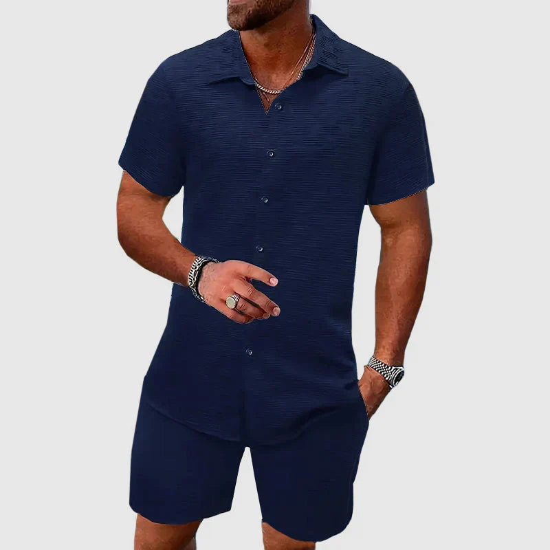 Conjunto Loungewear - Camisa Texturizada e Calças Relaxadas para Máximo Conforto
