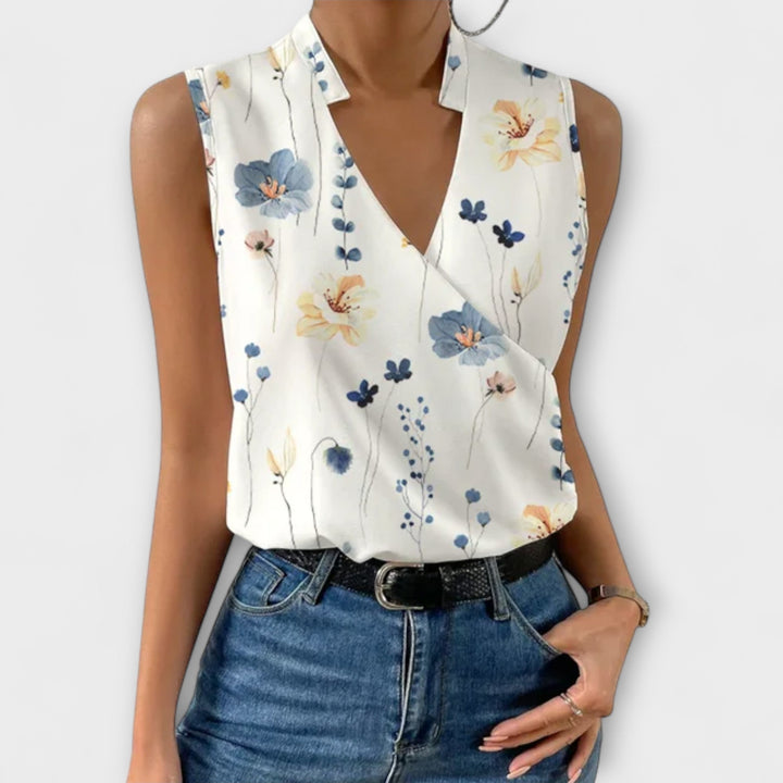 Top de Verão Macio com Decote em V