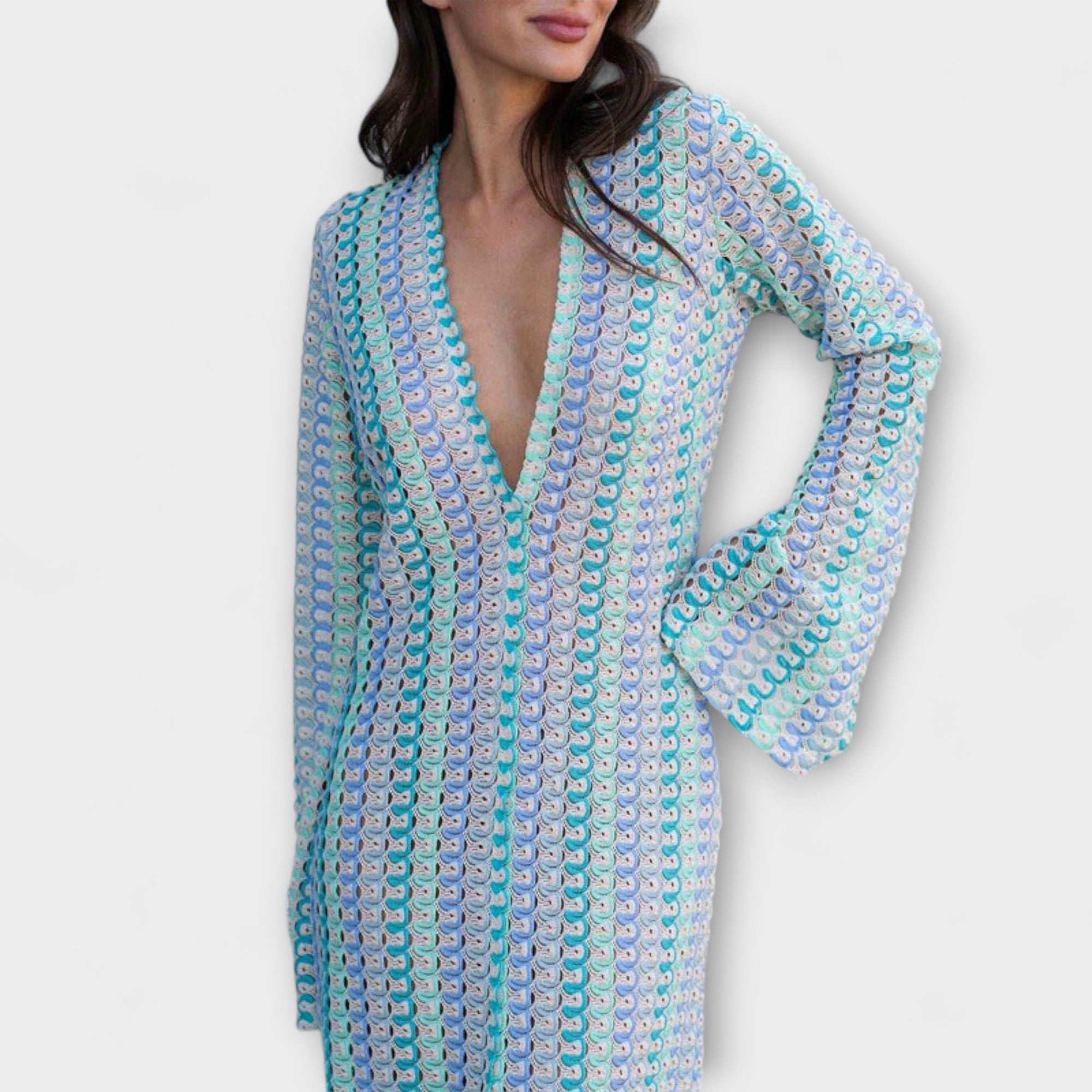 Elina – Biquíni-Capa com Decote em V e Toque de Férias