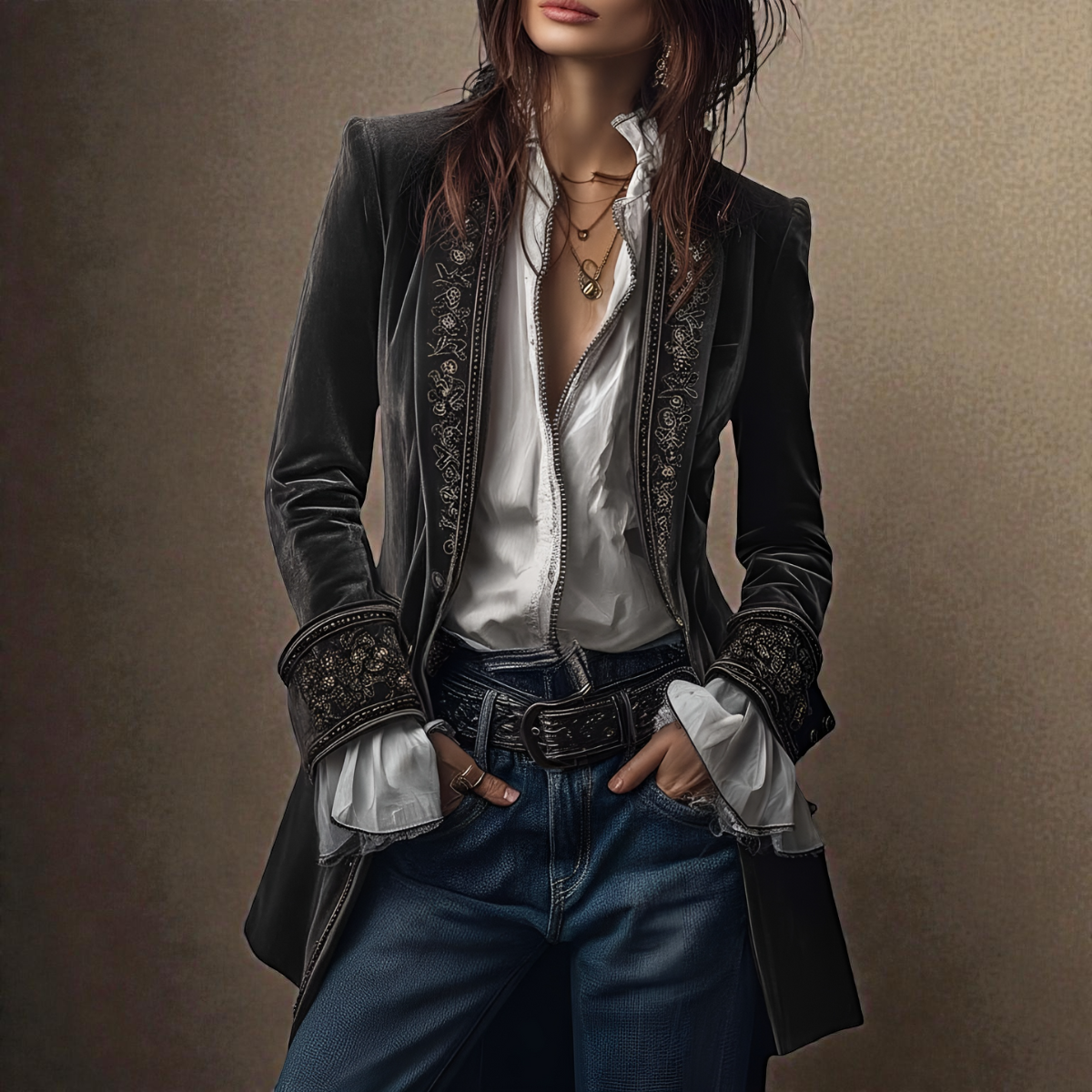 Tatiana | Elegante Casaco de Veludo