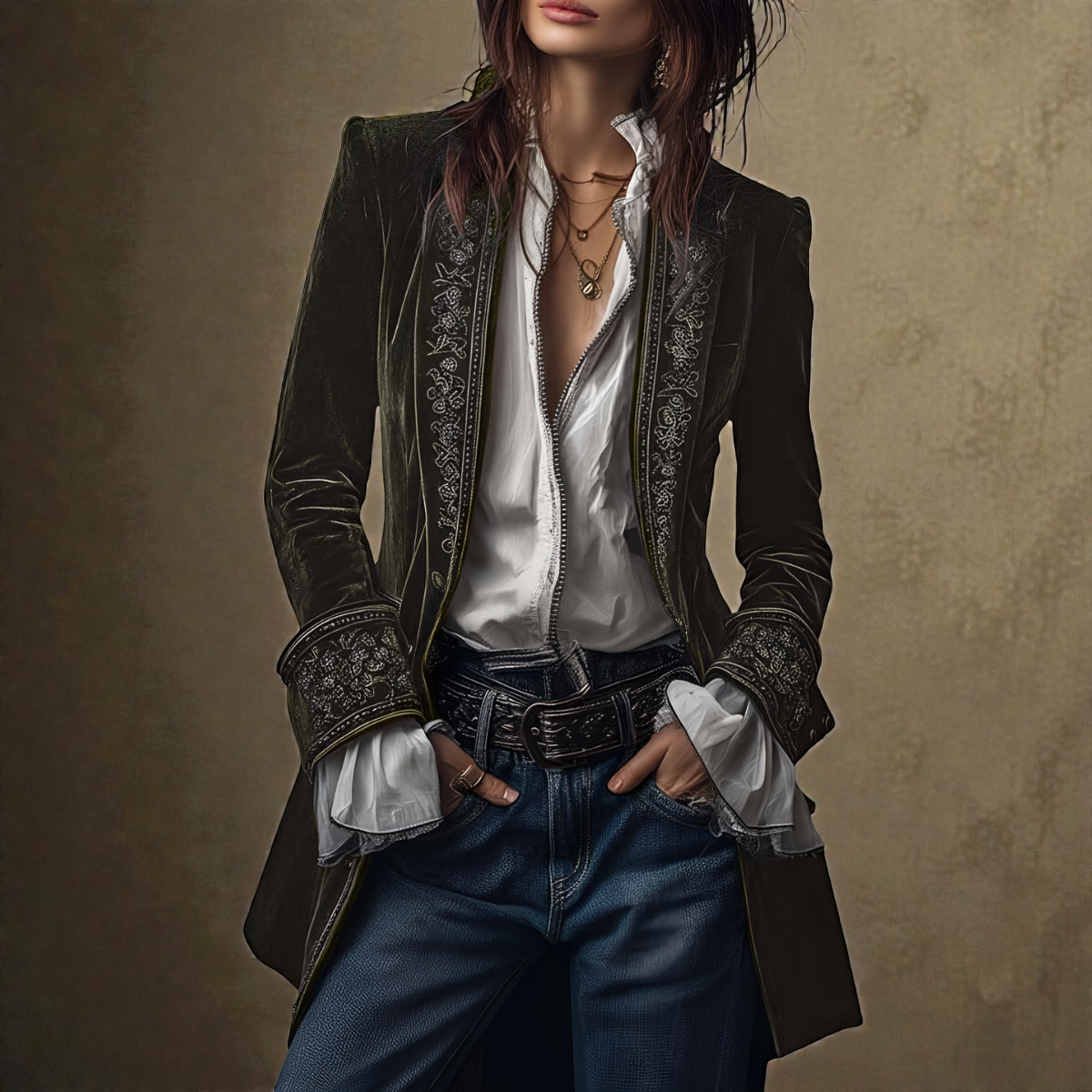 Tatiana | Elegante Casaco de Veludo